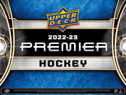 2022-23 Upper Deck Premier Hockey Hobby Box with base set rookies and gold parallel cards