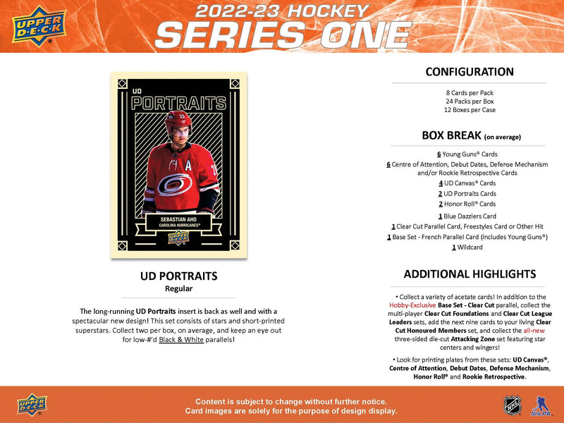 2022-23 Upper Deck Series 1 Hockey Hobby Box - Hockey Card Box