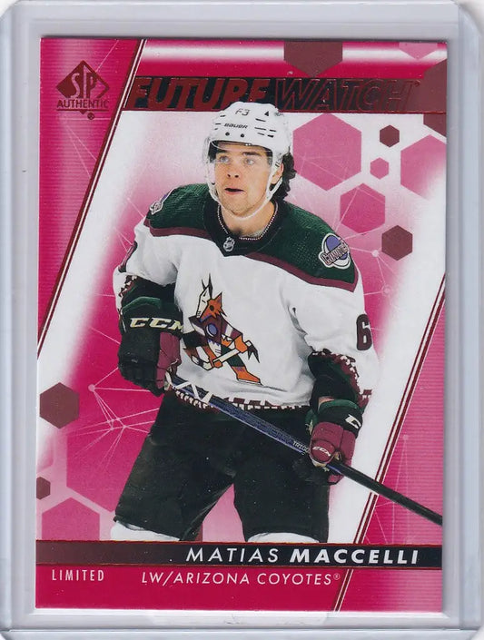 Hockey trading card of Matias Maccelli from the Arizona Coyotes 2022-23 Upper Deck series