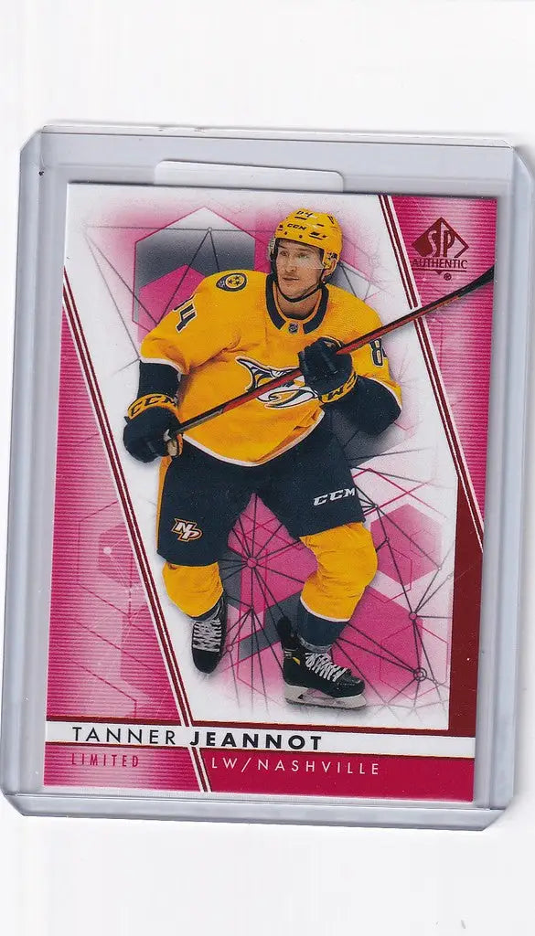 Hockey trading card of Tanner Jeannot in Nashville Predators jersey from 2022-23 Upper Deck