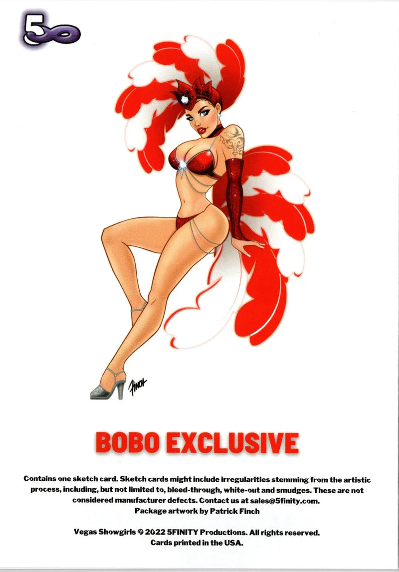 Showgirl sketch card from the 2022 5finity Vegas Showgirls Sketch Card Pack