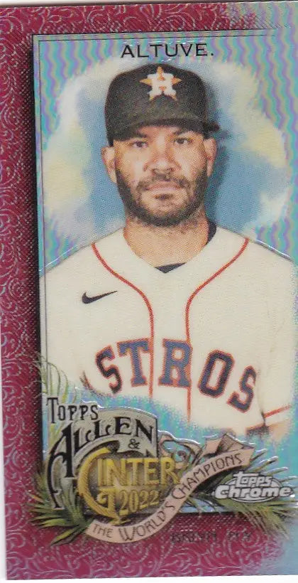 Jose Altuve Mini Parallel card 4/5 showing player in Astros uniform, Allen & Ginter