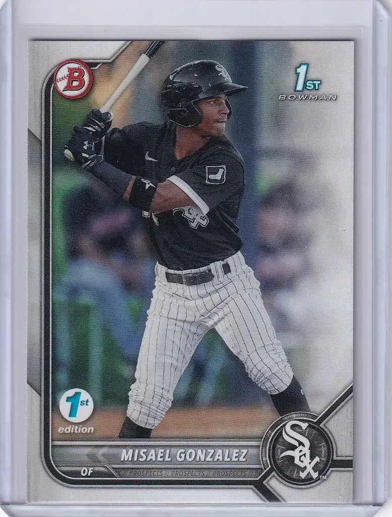 Baseball card of Misael Gonzalez Chicago White Sox from 2022 Bowman 1st Edition