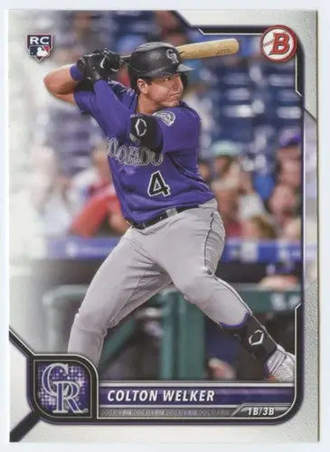 Original gloss Colton Welker NM-MT rookie baseball trading card from 2022 Bowman