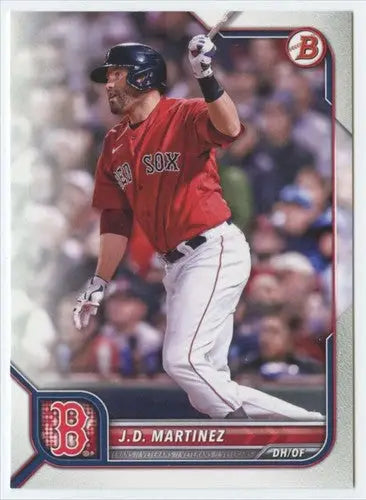 Baseball trading card featuring J.D. Martinez in Boston Red Sox uniform, original gloss, Martinez NM-MT