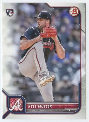 Baseball card featuring Kyle Muller in Braves uniform, 2022 Bowman #62 NM-MT rookie