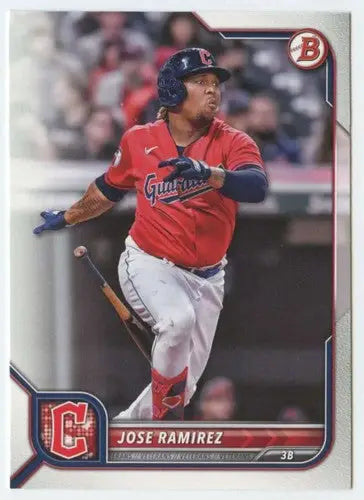 2022 Bowman Jose Ramirez baseball card with original gloss from Guardians product
