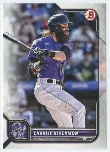 Original gloss Charlie Blackmon baseball card 2022 Bowman NM-MT Rockies ID 42046