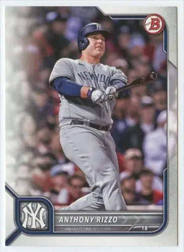 Original gloss Anthony Rizzo baseball card from 2022 Bowman Yankees collection