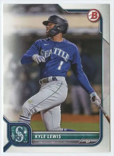 Kyle Lewis baseball card with original gloss from 2022 Bowman NM-MT Mariners