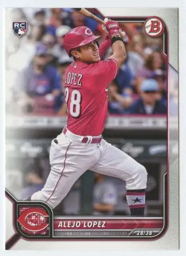 Alejo Lopez baseball card with original gloss 2022 Bowman NM-MT RC Rookie Reds