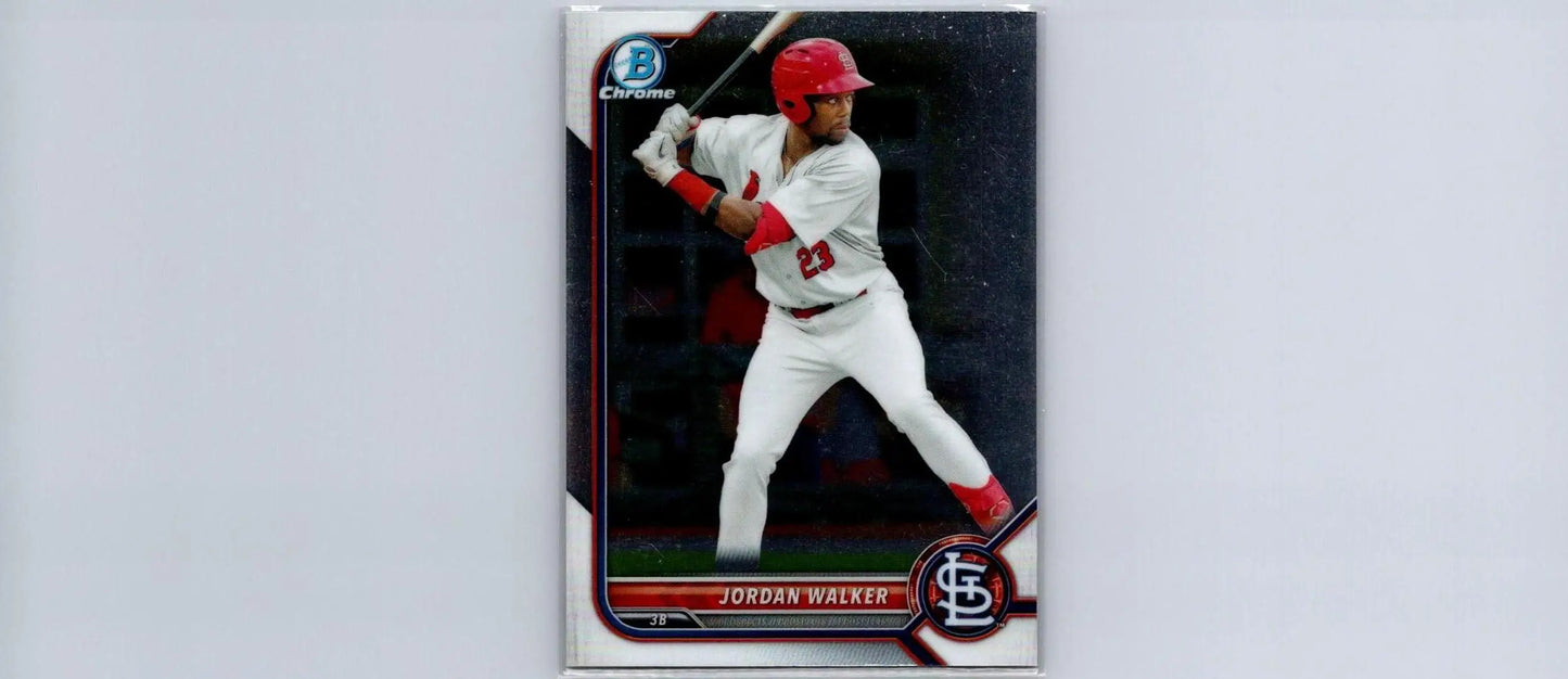 Jordan Walker Chrome baseball card from 2022 Bowman Chrome Prospects collection