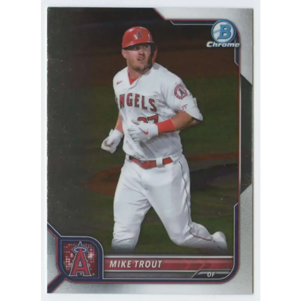 2022 Bowman Chrome #13 Mike Trout NM-MT Los Angeles Angels Baseball Card - Baseball Card Single