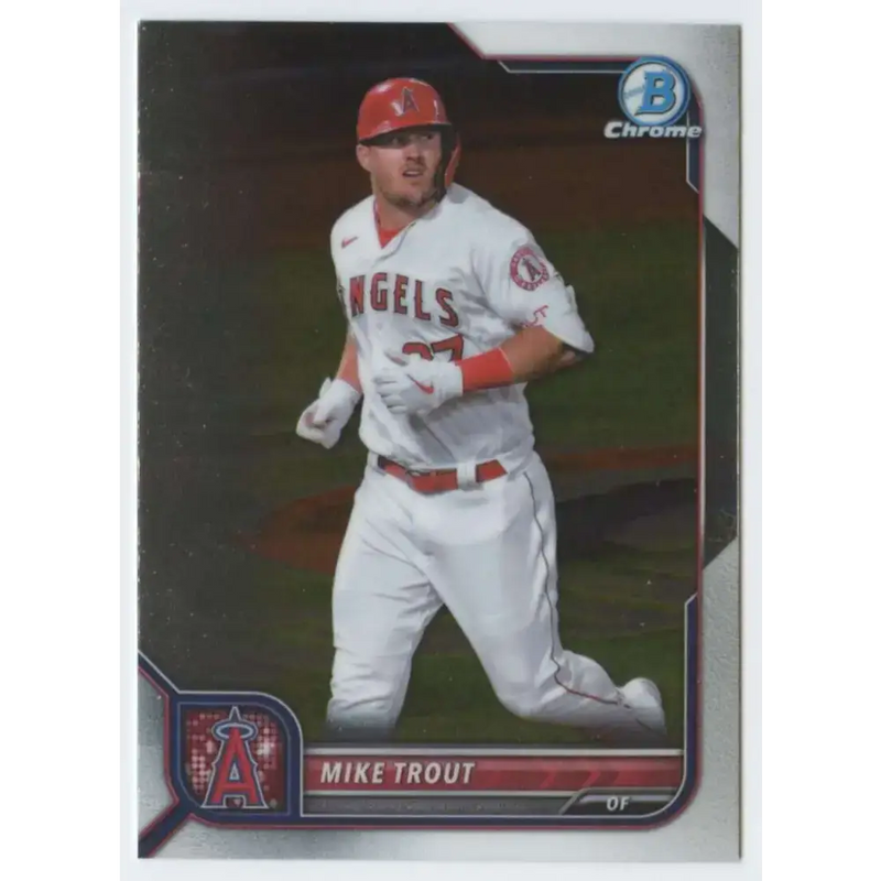 2022 Bowman Chrome #13 Mike Trout NM-MT Los Angeles Angels Baseball Card - Baseball Card Single