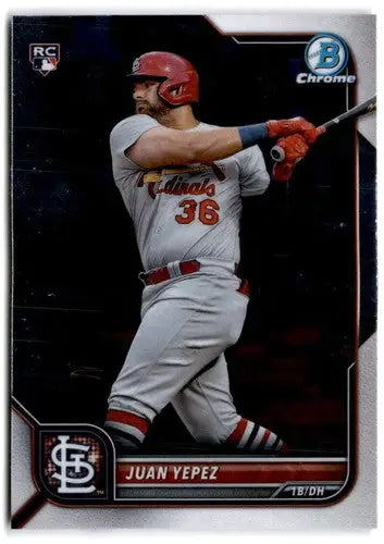 Juan Yepez Bowman Chrome 2022 rookie baseball card with original gloss