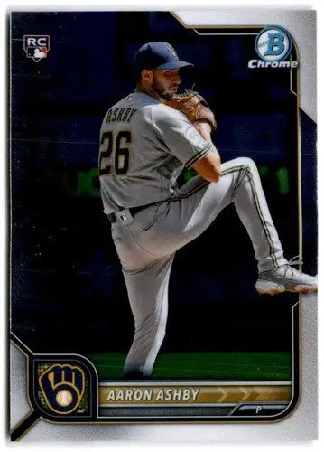 2022 Bowman Chrome #33 Aaron Ashby NM-MT RC Rookie Brewers ID:47121 - Baseball Card Single
