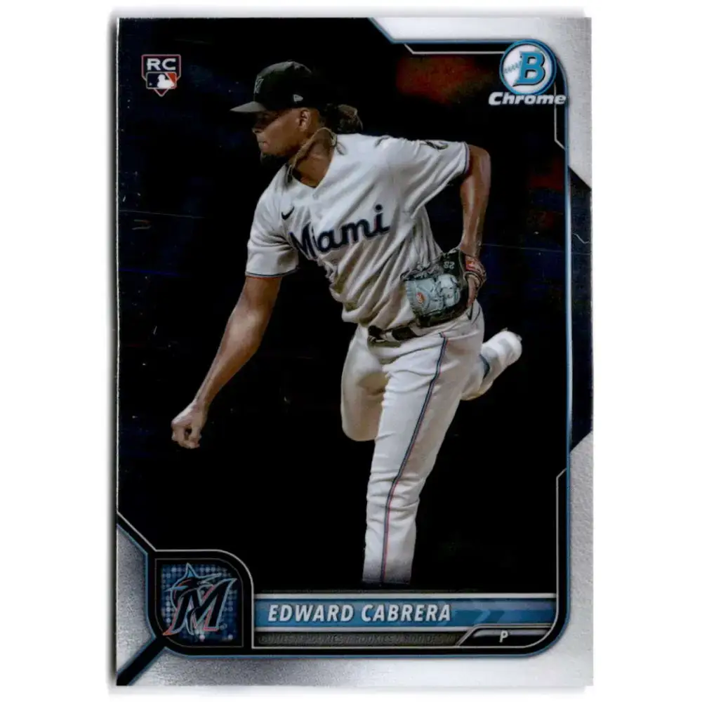 2022 Bowman Chrome #44 Edward Cabrera NM-MT RC Rookie Miami Marlins Baseball Card - Baseball Card Single