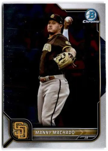 2022 Bowman Chrome Manny Machado baseball card with original gloss Padres ID 47106