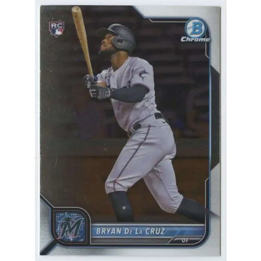 2022 Bowman Chrome #52 Bryan De La Cruz NM-MT RC Rookie Miami Marlins Baseball Card - Baseball Card Single