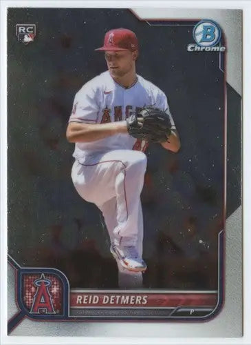 Reid Detmers Bowman Chrome 2022 baseball card with original gloss Rookie Angels