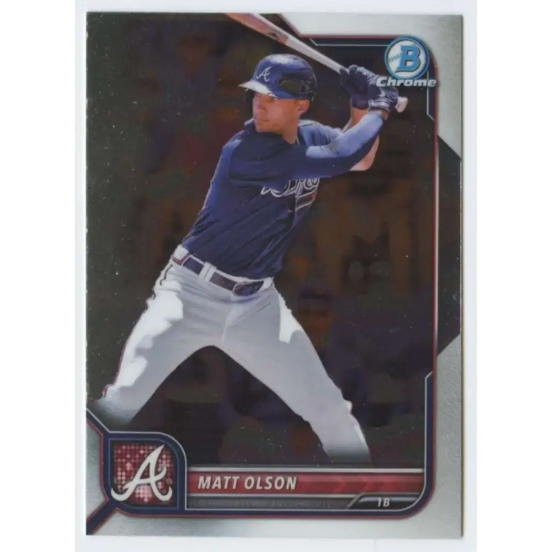 2022 Bowman Chrome #60 Matt Olson NM-MT Atlanta Braves Baseball Card - Baseball Card Single