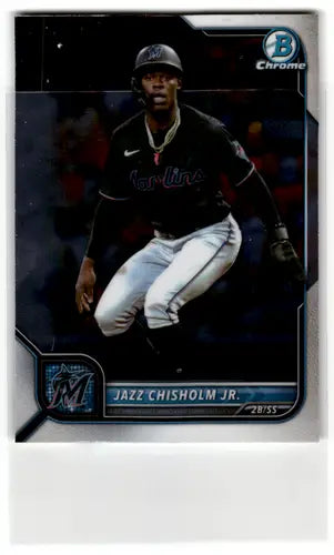 Original gloss Baseball trading card Bowman Chrome Jazz Chisholm Jr near mint Marlins