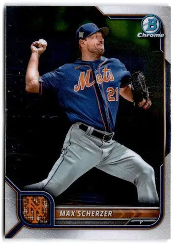 2022 Bowman Chrome #62 Max Scherzer NM-MT Mets ID:52502 - Baseball Card Single