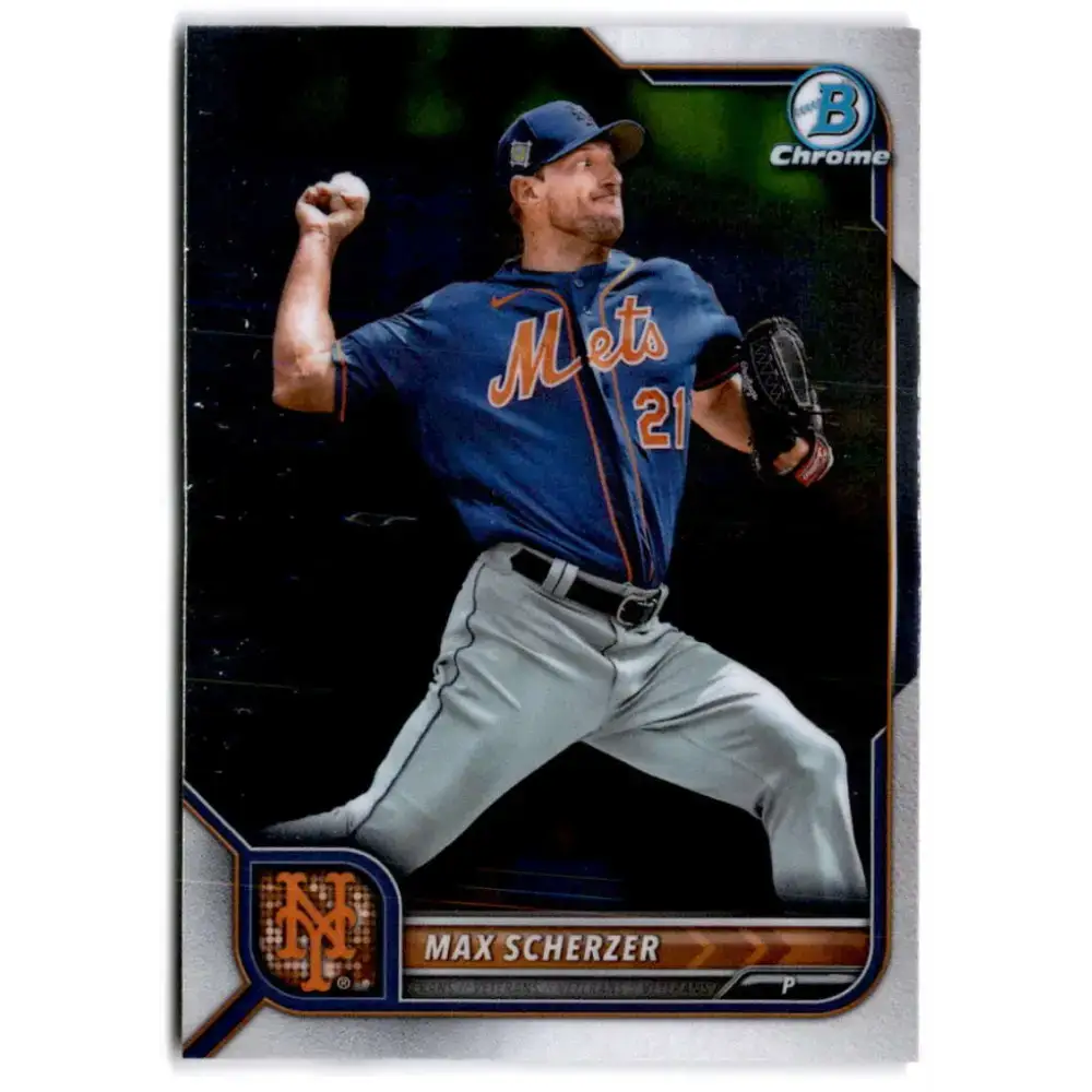 2022 Bowman Chrome #62 Max Scherzer NM-MT New York Mets Baseball Card - Baseball Card Single