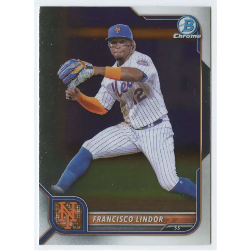 2022 Bowman Chrome #73 Francisco Lindor NM-MT New York Mets Baseball Card - Baseball Card Single