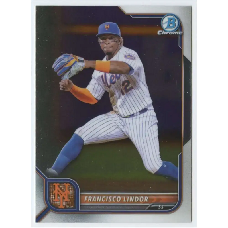 2022 Bowman Chrome #73 Francisco Lindor NM-MT New York Mets Baseball Card - Baseball Card Single
