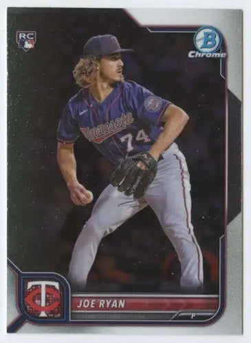 Joe Ryan Bowman Chrome baseball card with original gloss from 2022 Bowman Chrome series