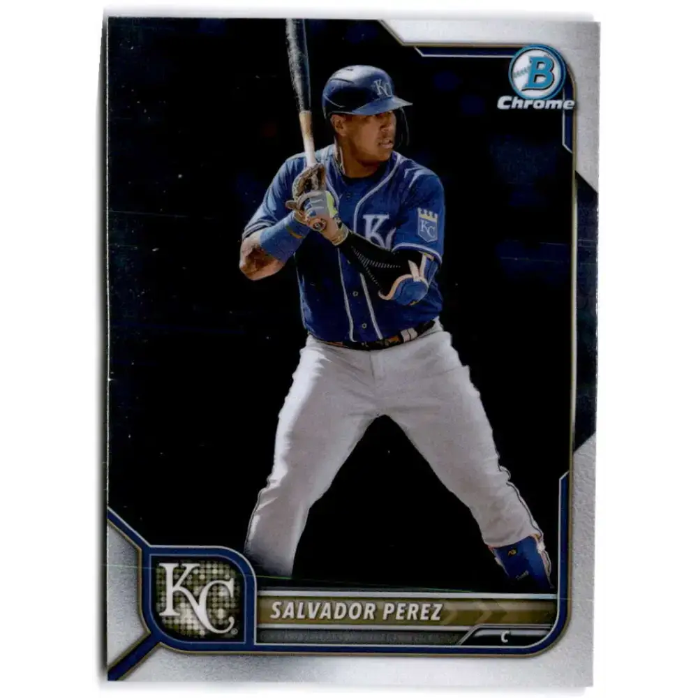 2022 Bowman Chrome #80 Salvador Perez NM-MT Kansas City Royals Baseball Card - Baseball Card Single