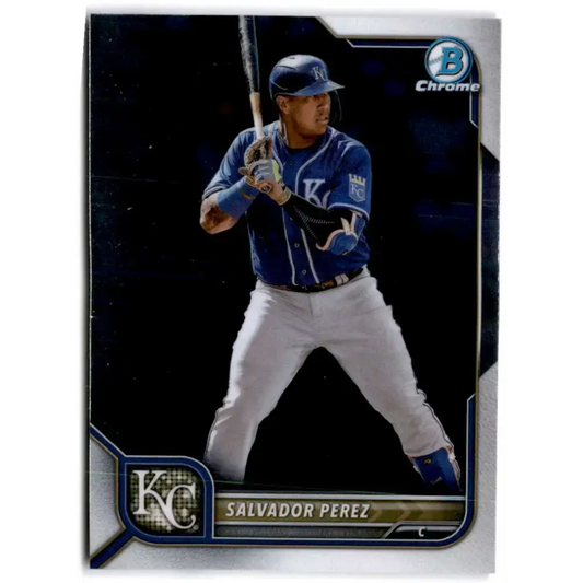 2022 Bowman Chrome #80 Salvador Perez NM-MT Kansas City Royals Baseball Card - Baseball Card Single