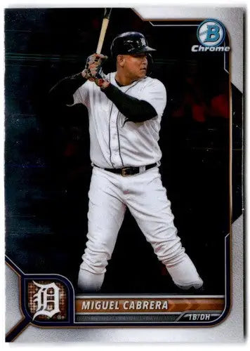 2022 Bowman Chrome Miguel Cabrera baseball card with original gloss Tigers ID 47099