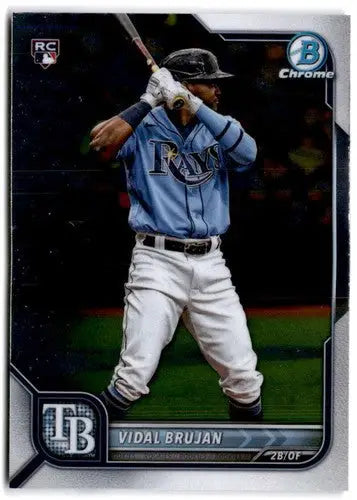 Vidal Brujan baseball card from 2022 Bowman Chrome with original gloss rarity