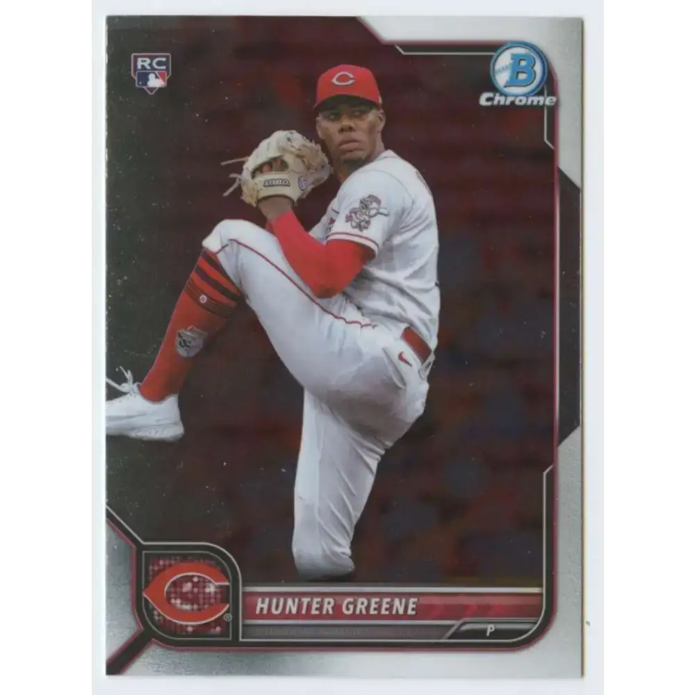 2022 Bowman Chrome #95 Hunter Greene NM-MT RC Rookie Cincinnati Reds Baseball Card - Baseball Card Single