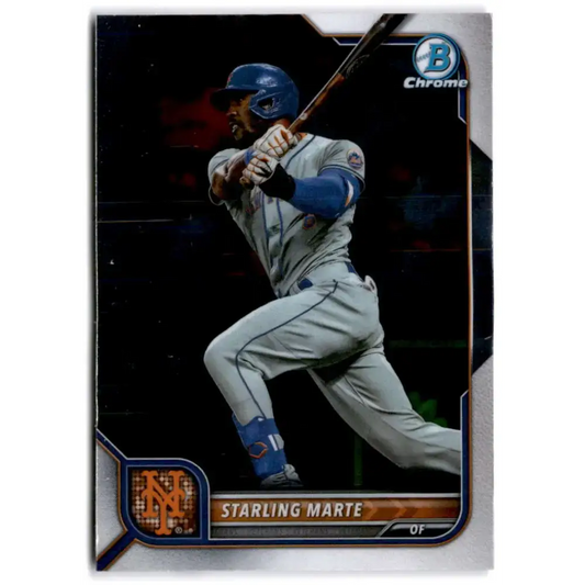 2022 Bowman Chrome #97 Starling Marte NM-MT New York Mets Baseball Card - Baseball Card Single