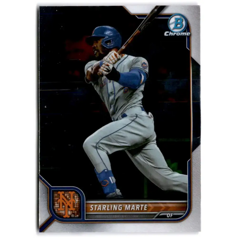 2022 Bowman Chrome #97 Starling Marte NM-MT New York Mets Baseball Card - Baseball Card Single
