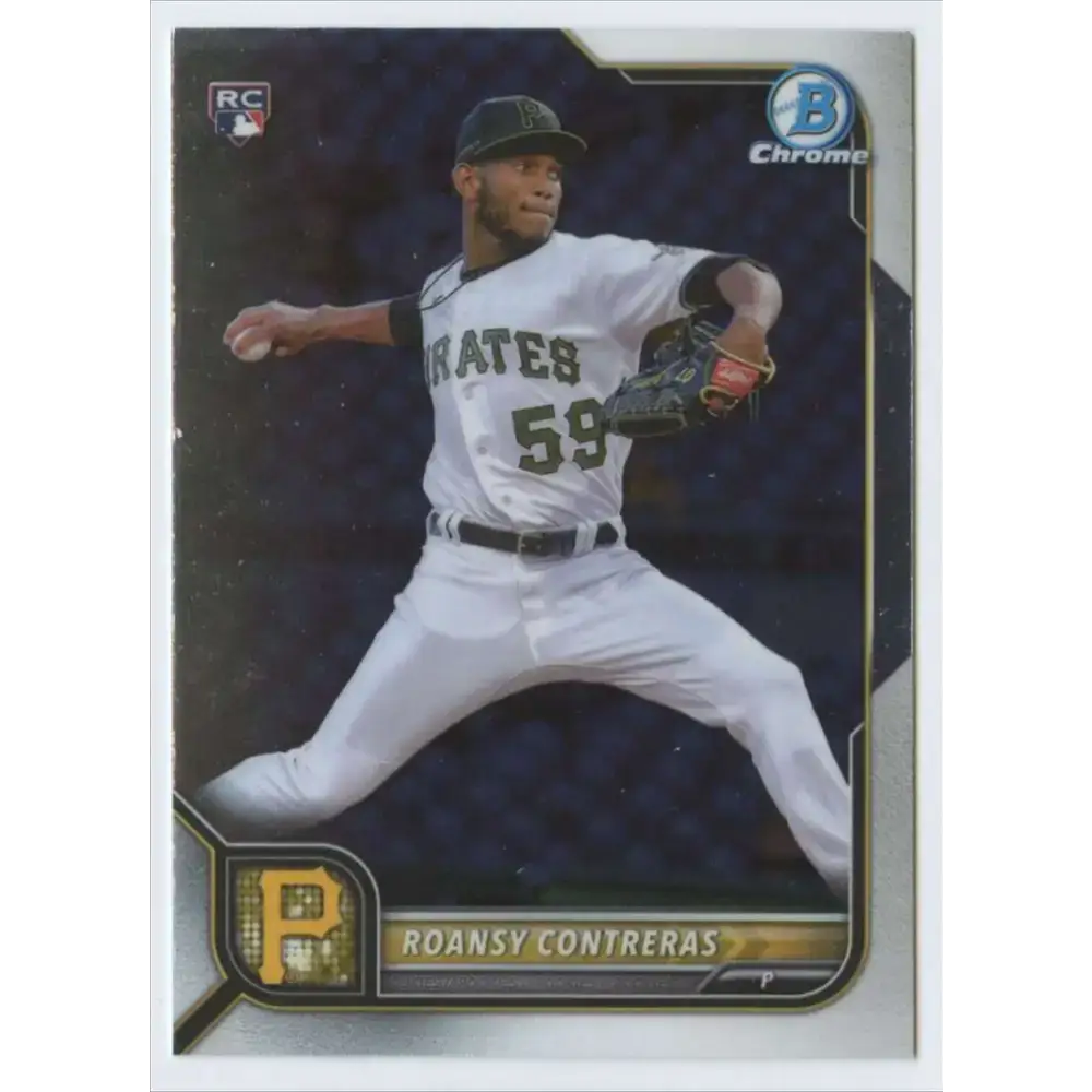 2022 Bowman Chrome #99 Roansy Contreras NM-MT RC Rookie Pittsburgh Pirates Baseball Card - Baseball Card Single