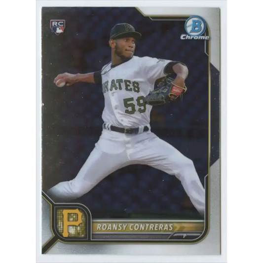 2022 Bowman Chrome #99 Roansy Contreras NM-MT RC Rookie Pittsburgh Pirates Baseball Card - Baseball Card Single
