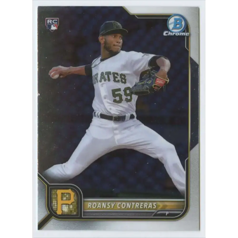 2022 Bowman Chrome #99 Roansy Contreras NM-MT RC Rookie Pittsburgh Pirates Baseball Card - Baseball Card Single