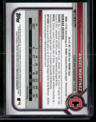 2022 Bowman Chrome Angel Martinez #BDC-134 Sky Blue Baseball - Baseball Card Single