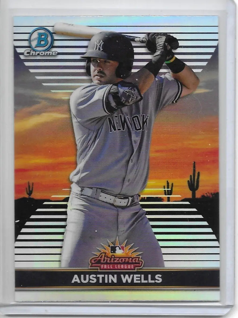 2022 Bowman Chrome Austin Wells Arizona Fall League AFLS-12 Yankees (113) - Baseball Card Single
