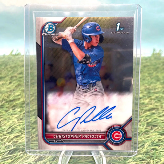 Christopher Paciolla autographed baseball card from Bowman Chrome Draft for Chicago Cubs