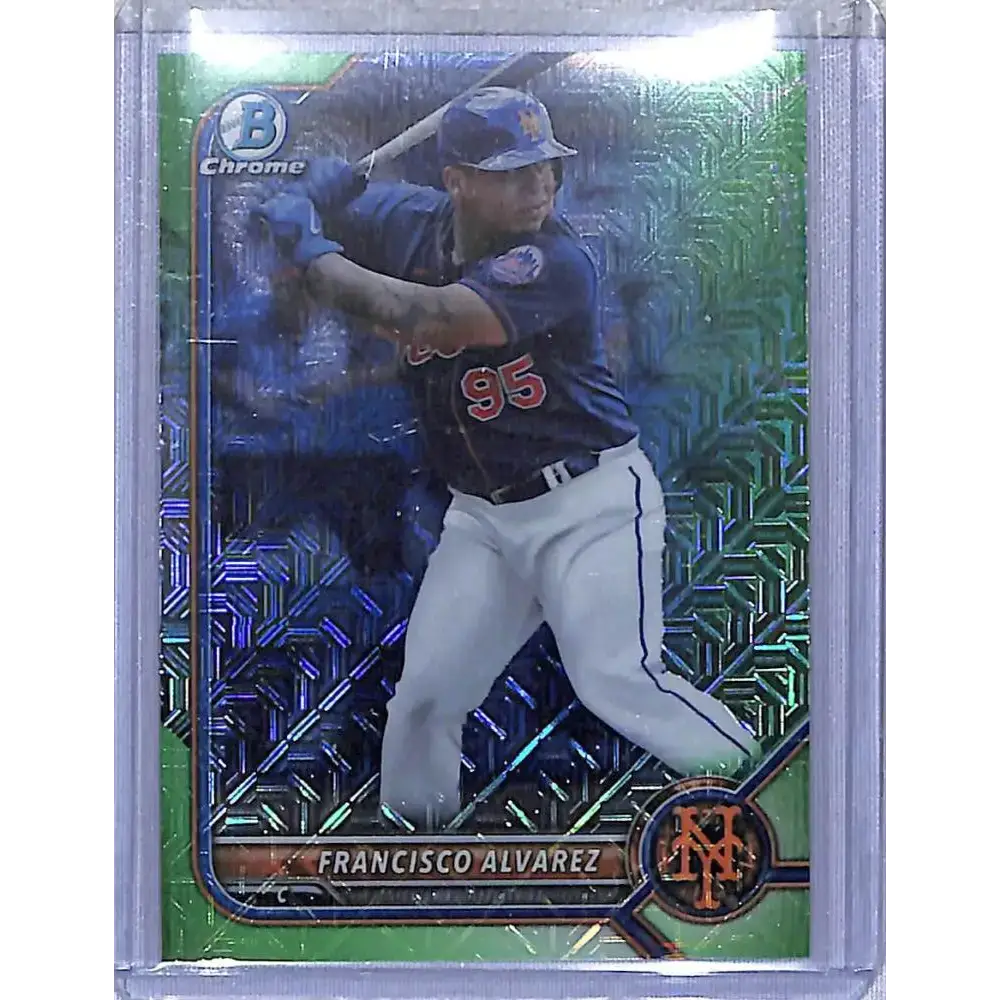 2022 Bowman Chrome Green Mojo #BCP-184 Francisco Alvarez NM-MT 82/99 New York Mets - Baseball Card Single
