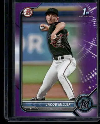 2022 Bowman Chrome Jacob Miller #BD-195 Purple 1st Bowman Baseball - Baseball Card Single
