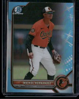 2022 Bowman Chrome Maikol Hernandez #BDC-106 Chrome Blue Baseball - Baseball Card Single