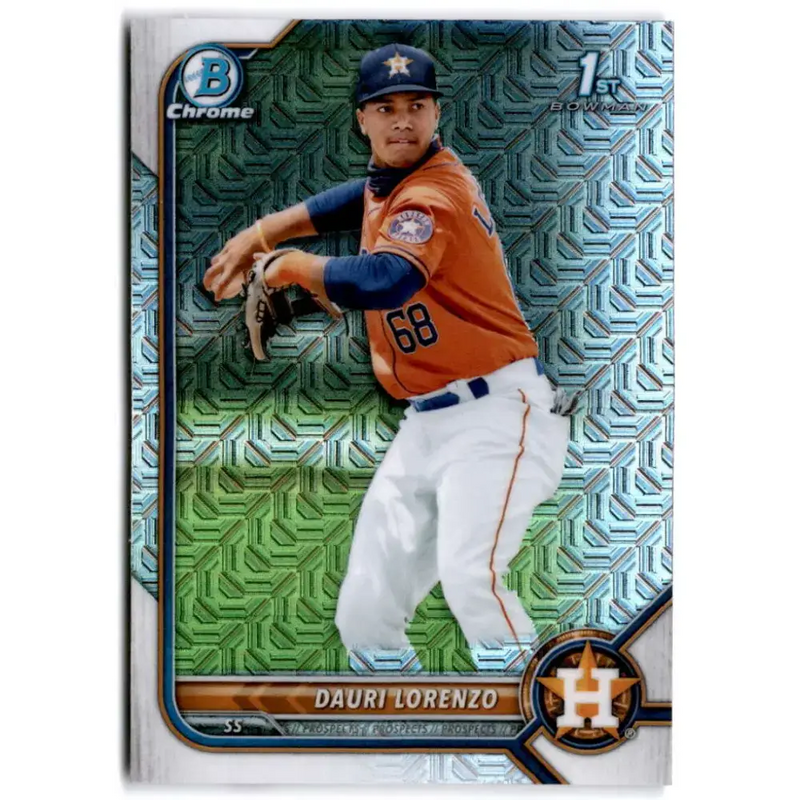 2022 Bowman Chrome Mega Box Mojo Refractor #BCP-11 Dauri Lorenzo NM-MT Houston Astros Baseball Card - Baseball Card Box