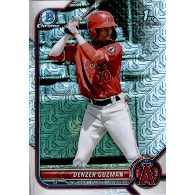 2022 Bowman Chrome Mega Box Mojo Refractor #BCP-138 Denzer Guzman NM-MT Los Angeles Angels Baseball Card - Baseball