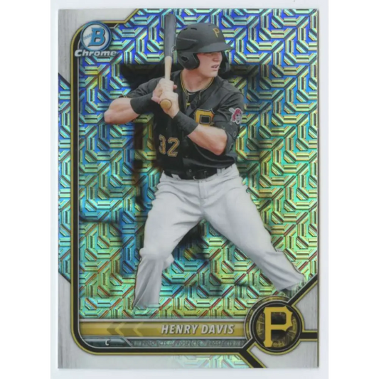 2022 Bowman Chrome Mega Box Mojo Refractor #BCP-148 Henry Davis NM-MT Pittsburgh Pirates Baseball Card Image 1